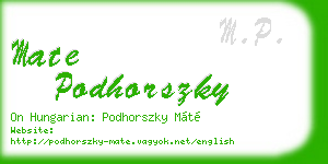 mate podhorszky business card